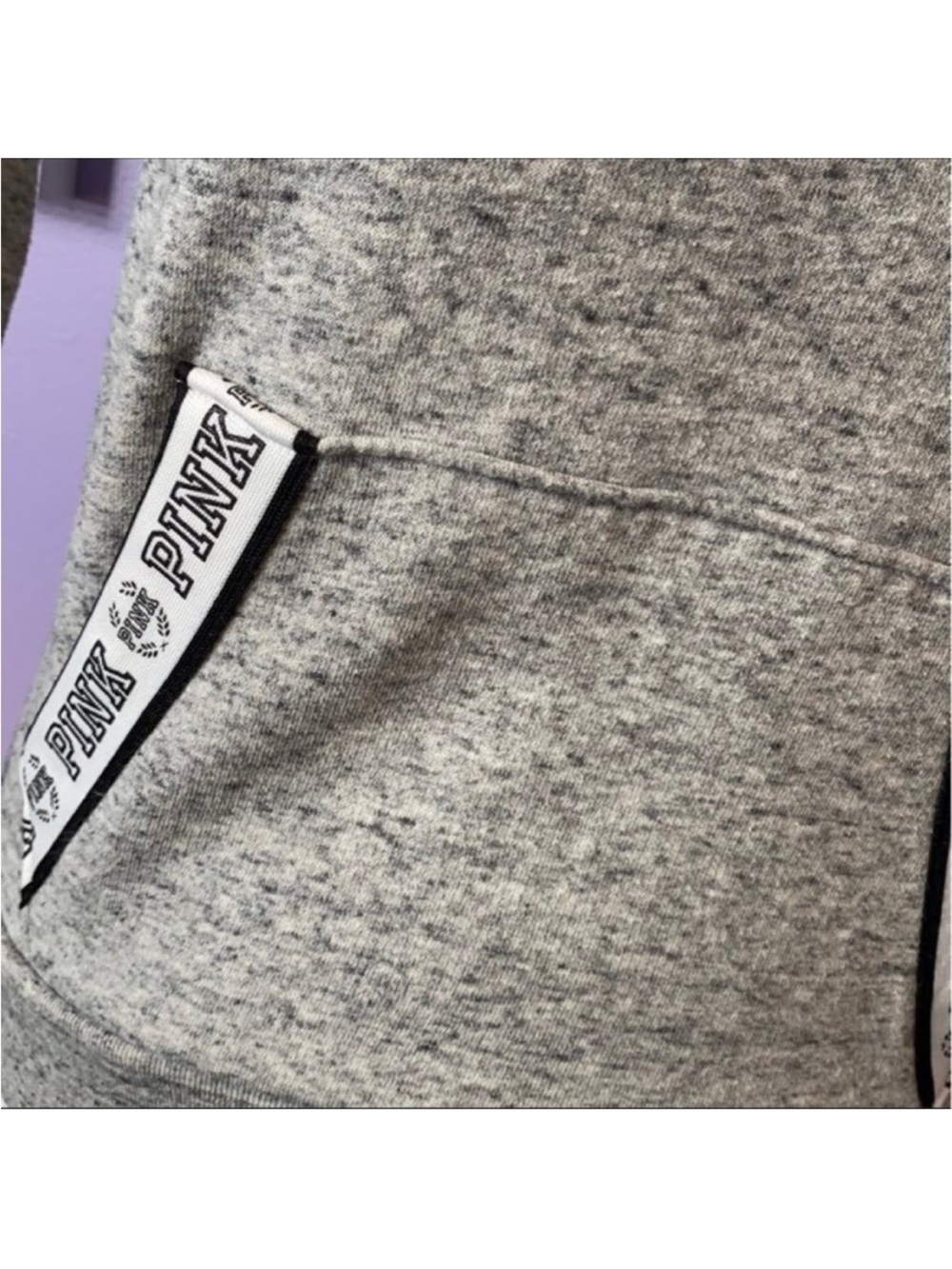 Victoria’s Secret PINK Gray Heather Quarter Zip Hoodie Pullover Women’s XS - Picture 4 of 4
